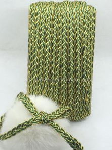 綠色韓國繩辮子花邊織帶 溫州昌政針織花邊廠，義烏商貿城四區專業直銷